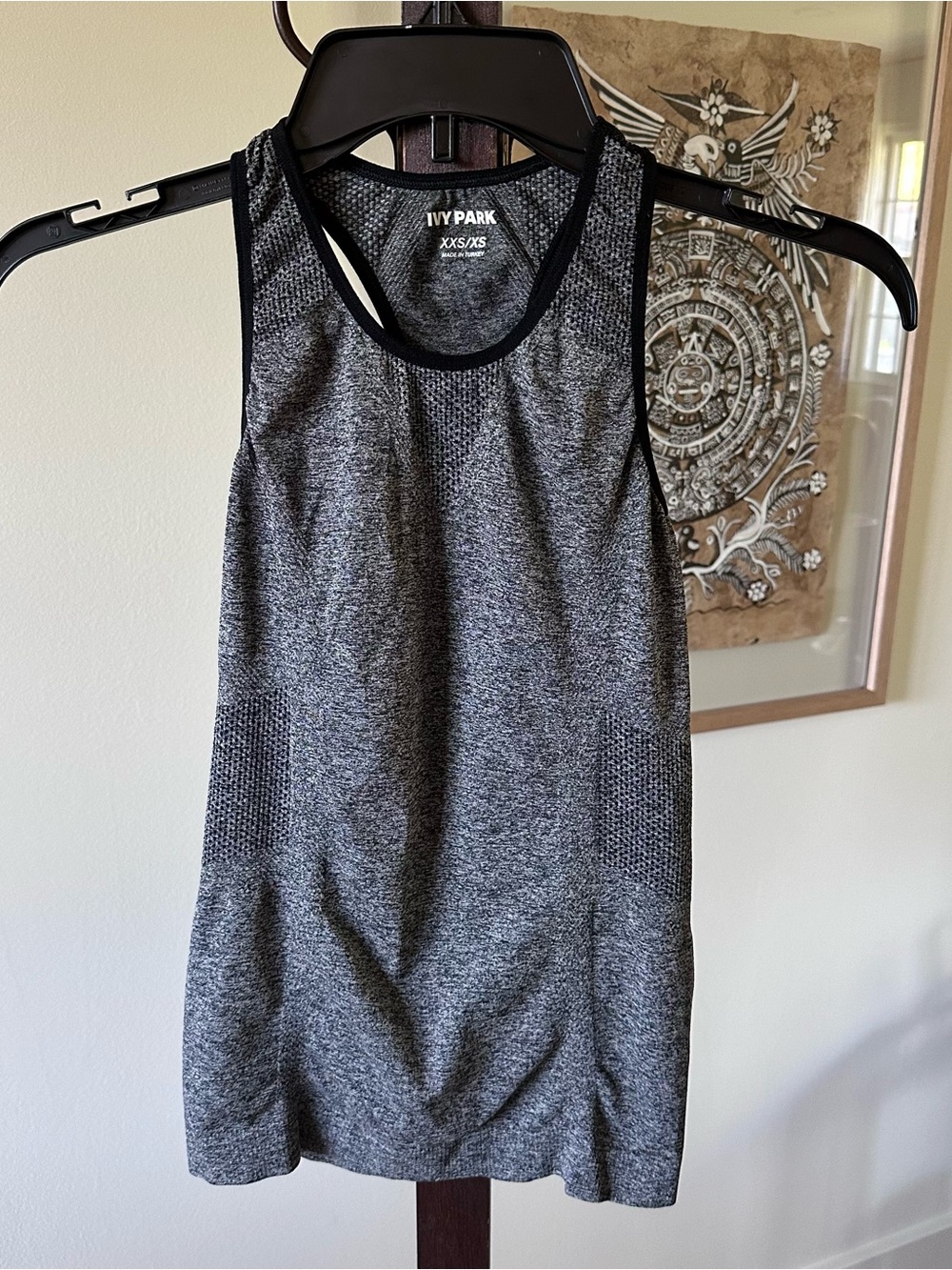 IVY PARK Gray Black Trim Racerback Tank Top